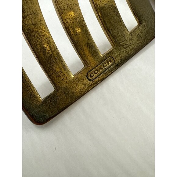 Coach Gold-Tone Openwork Cuff Bracelet Metal Womens - Picture 3 of 6